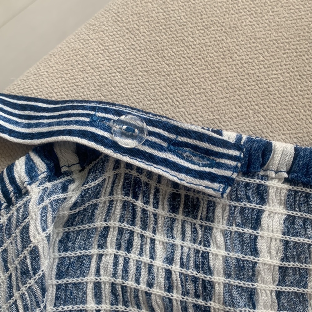 band of gypsies stripe crop top blue and white size large - Picture 10 of 10